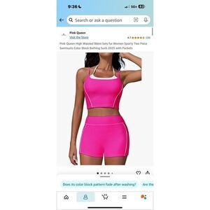 Pink Queen High Waisted Bikini Set‎ NWOT